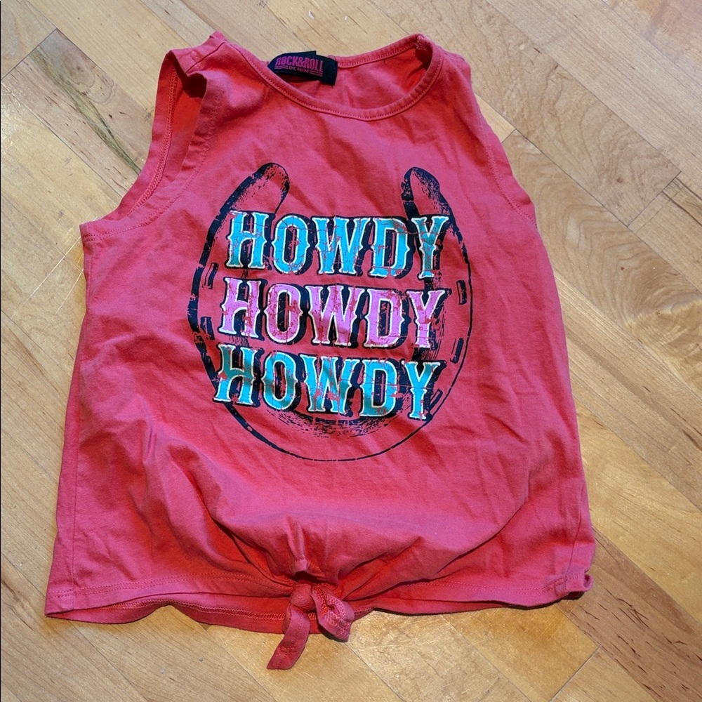 Rock & Roll Cowgirl Red Howdy Tank Top
